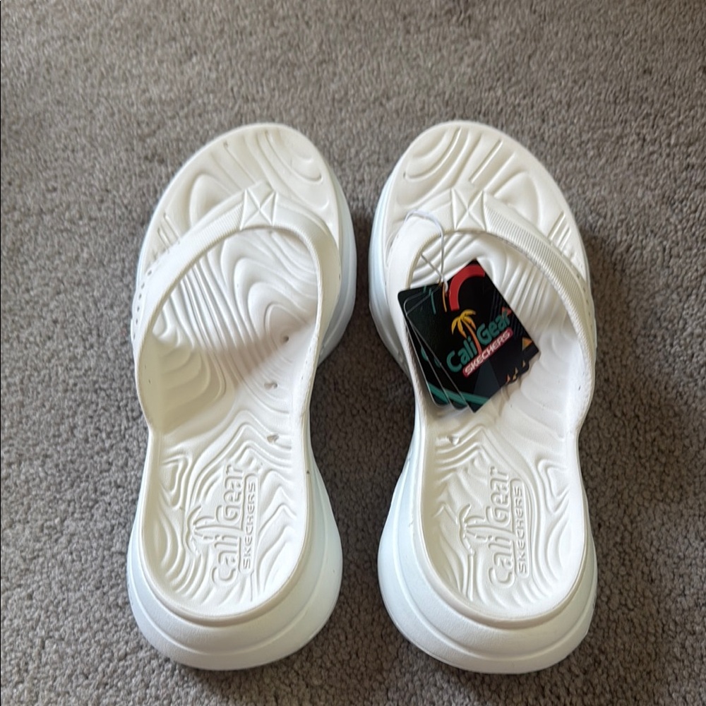 Skechers White Cali Gear Sandals